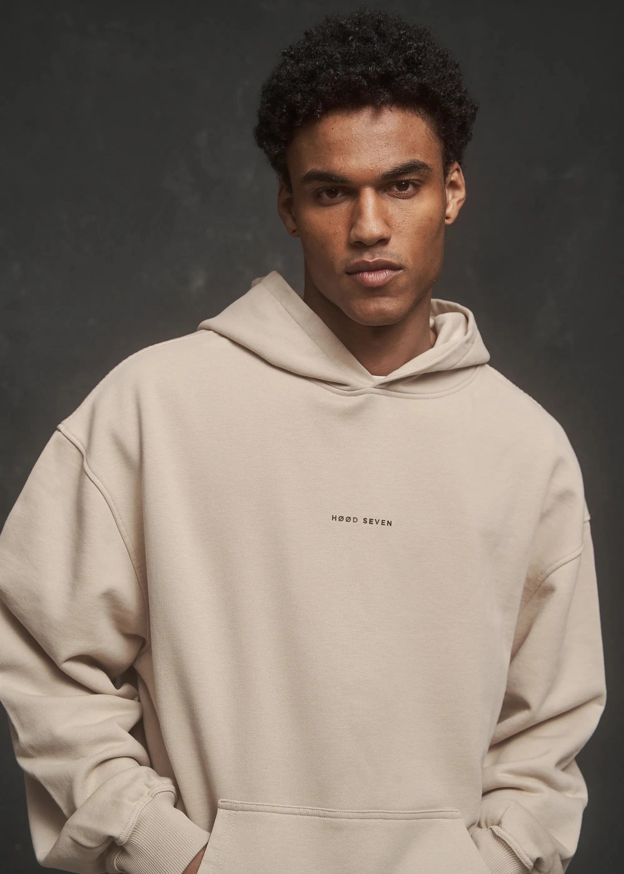 Heavy Oversized Hoodie Plain Light Beige