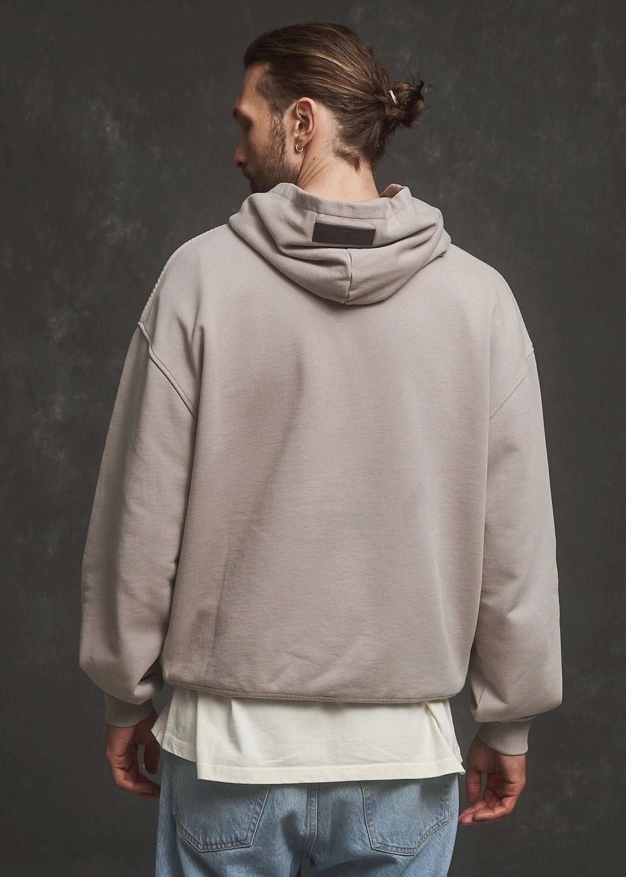 Heavy Oversized Hoodie Plain Ash Grey