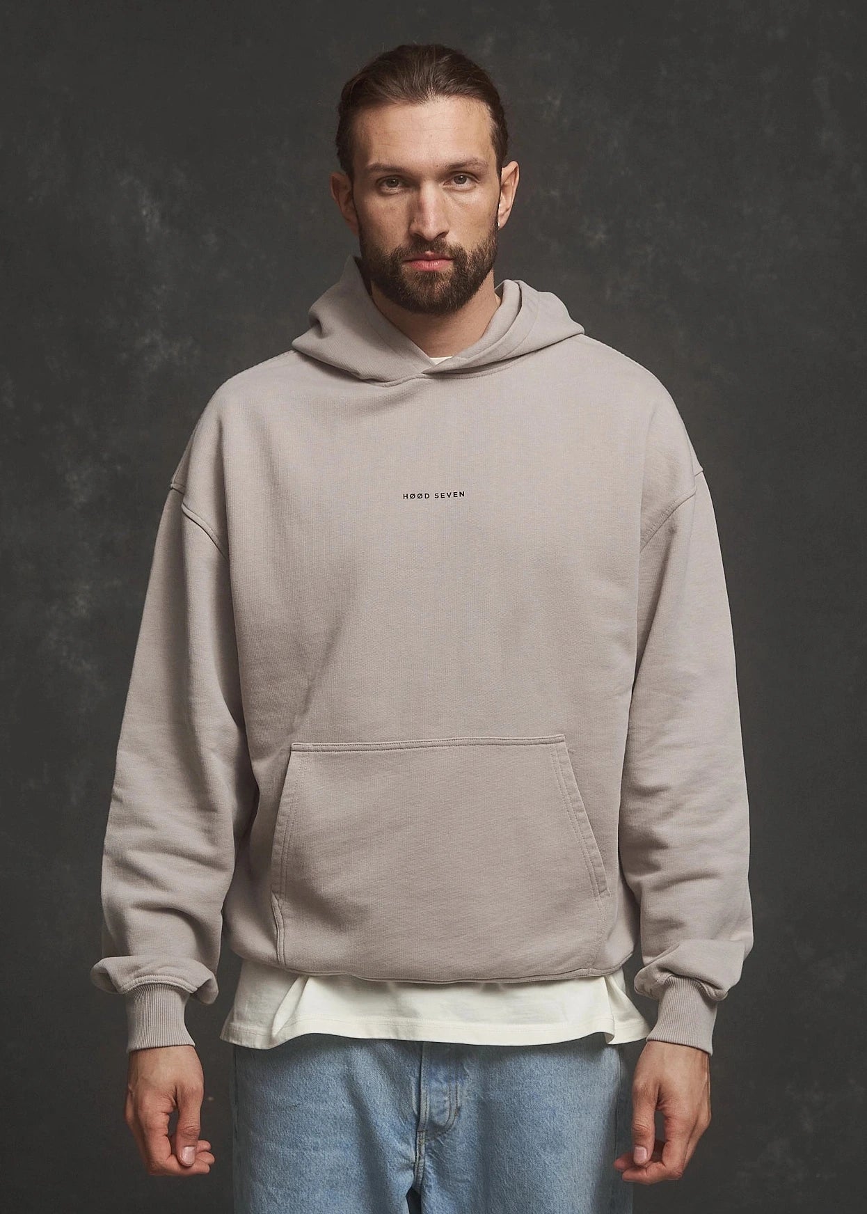 Heavy Oversized Hoodie Plain Ash Grey