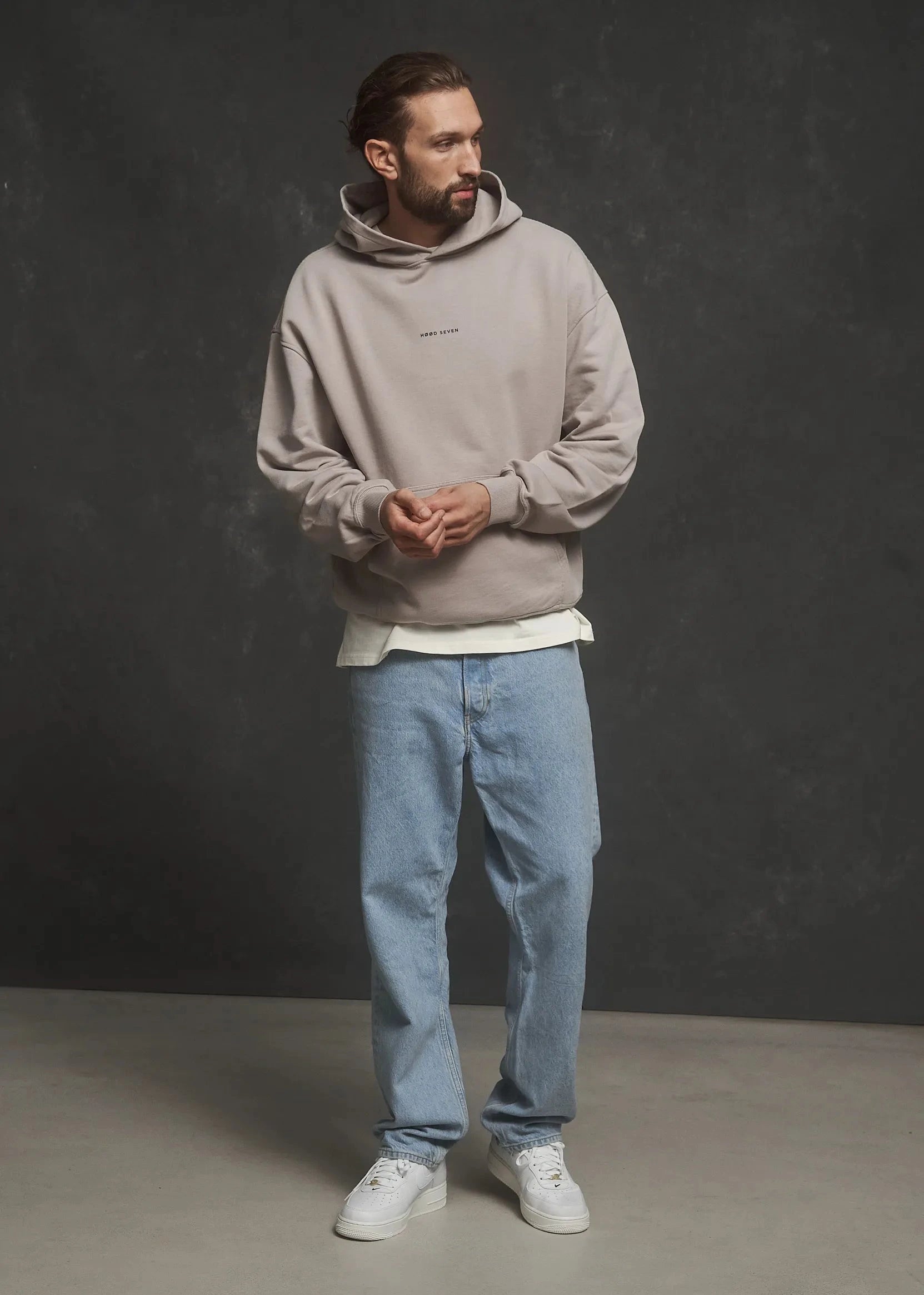 Heavy Oversized Hoodie Plain Ash Grey