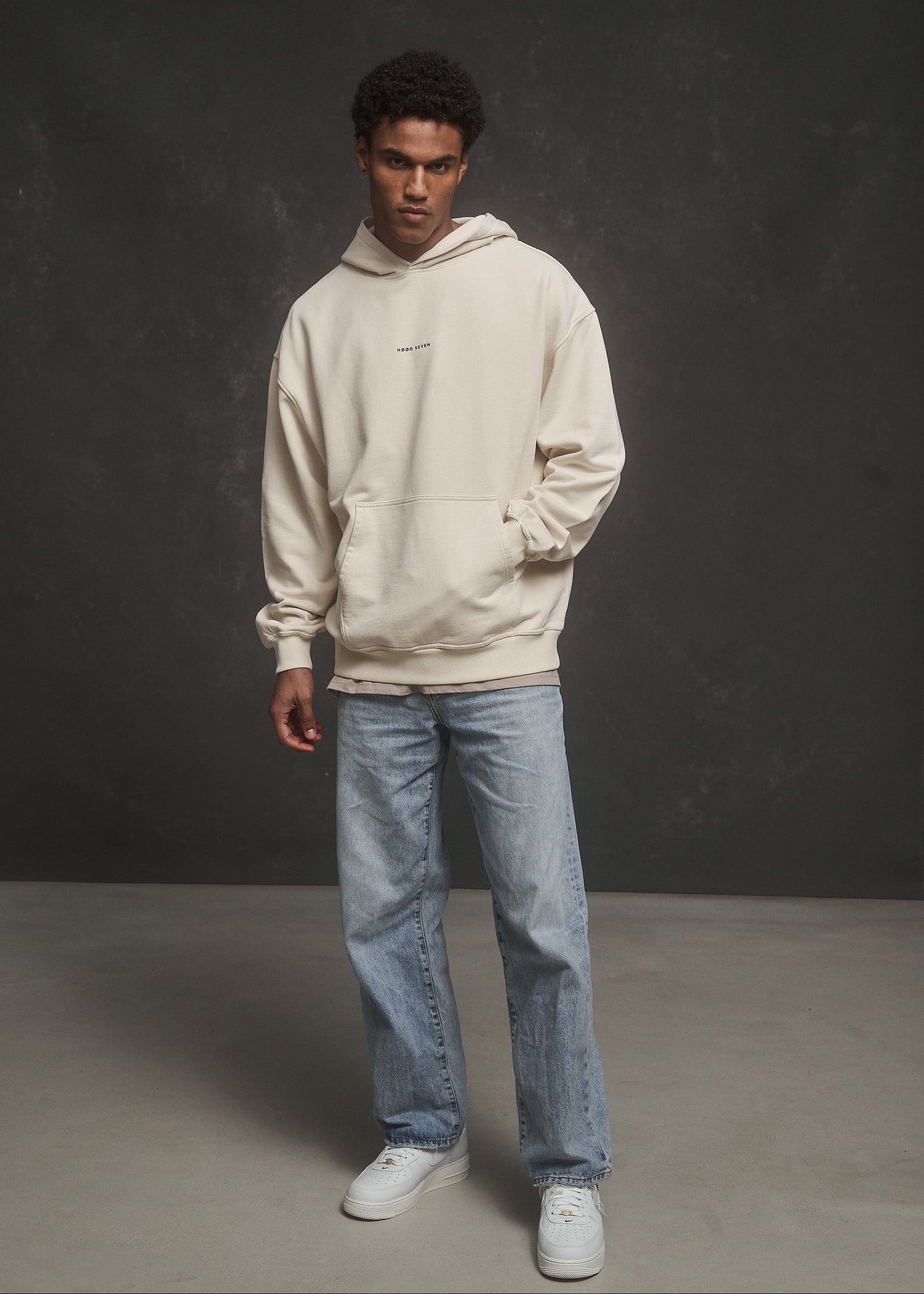 Heavy Oversized Hoodie Plain Cream