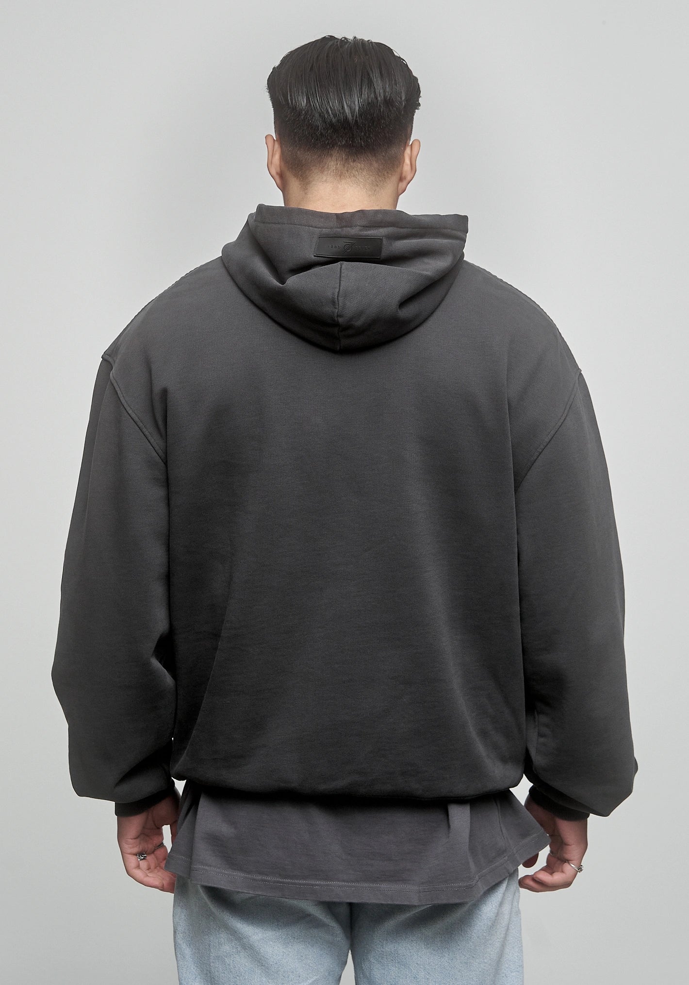 Heavy Oversized Hoodie Plain Vintage Black