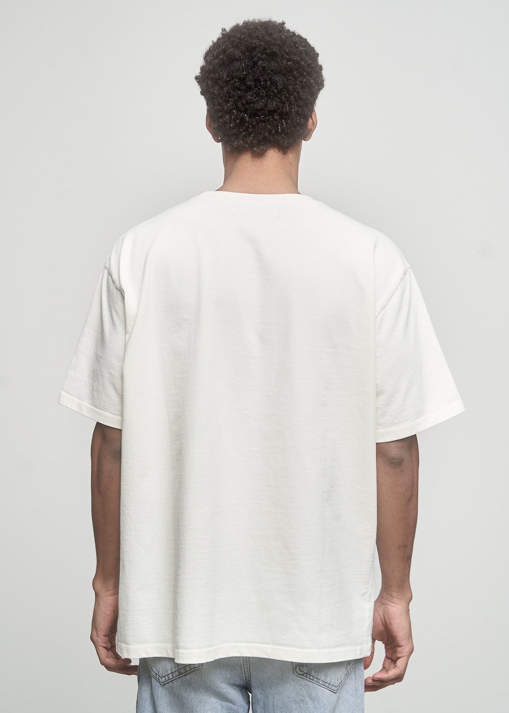 Heavy Oversized T-Shirt Plain White Sand