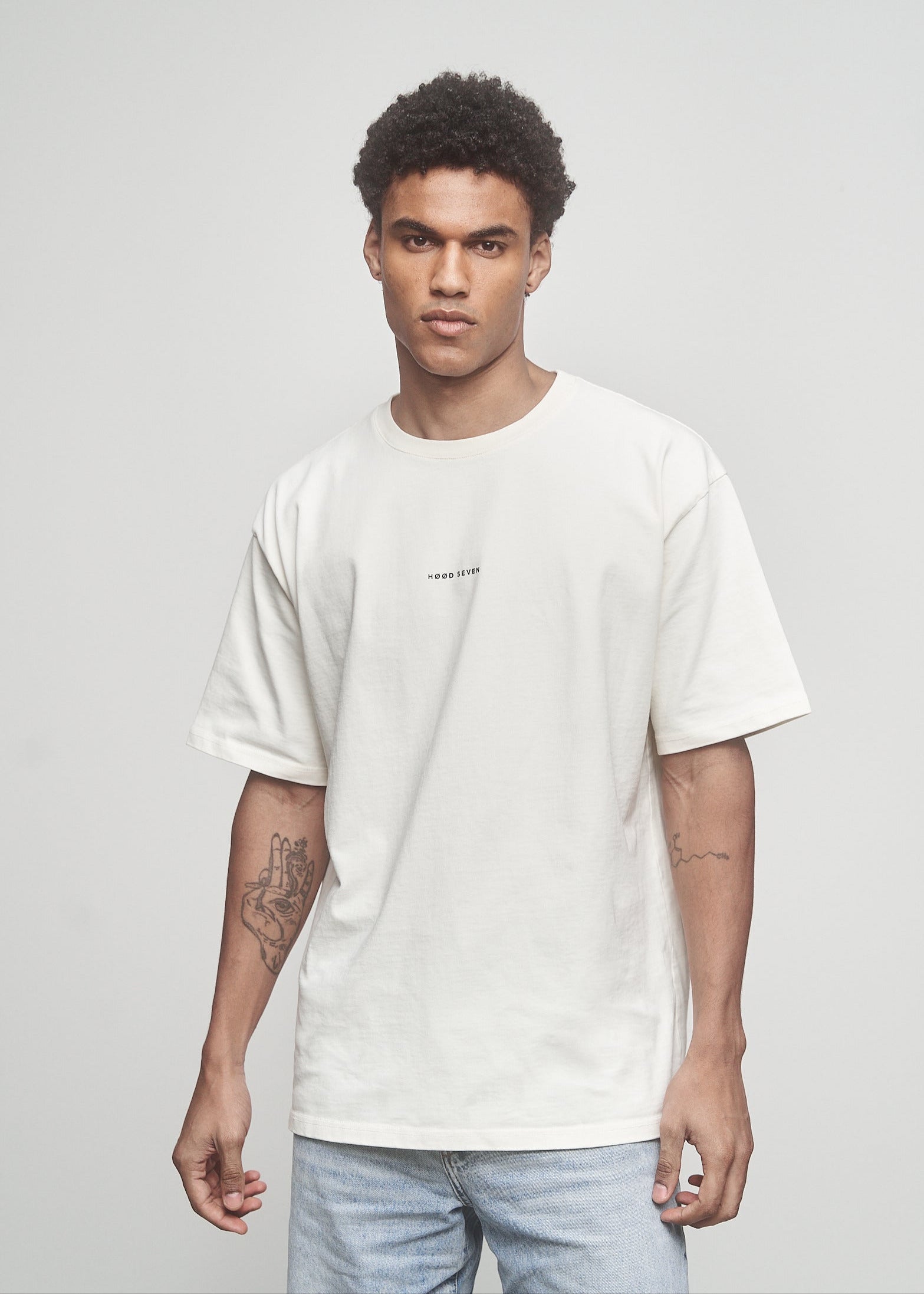Heavy Oversized T-Shirt Plain White Sand