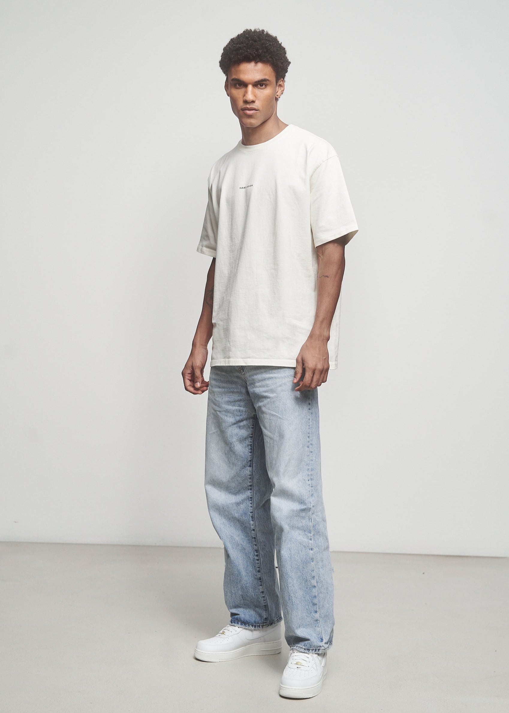 Heavy Oversized T-Shirt Plain White Sand