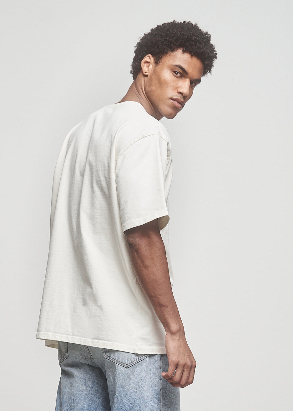 Heavy Oversized T-Shirt Plain White Sand