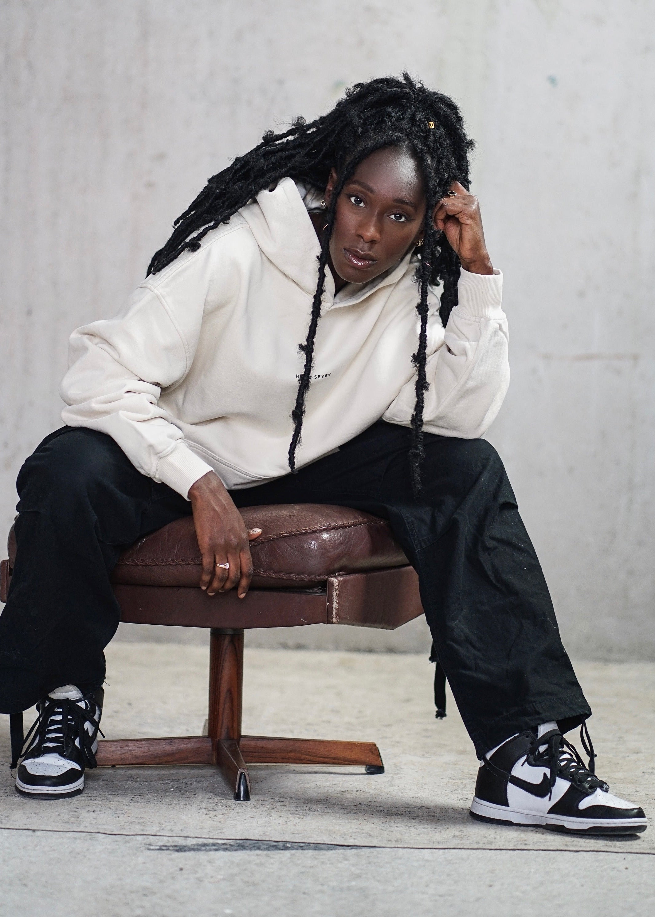 Heavy Oversized Hoodie Plain Cream