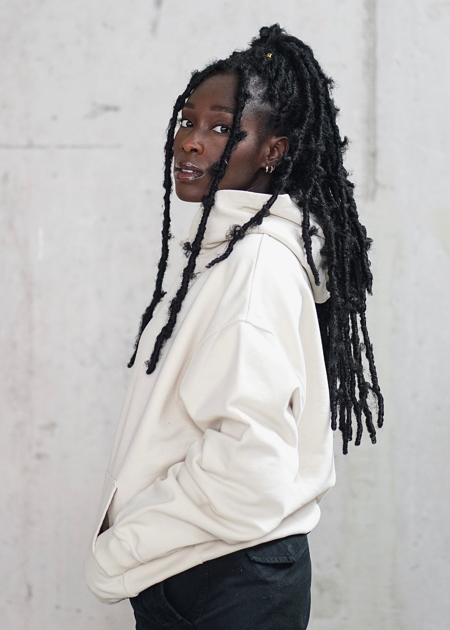 Heavy Oversized Hoodie Plain Cream