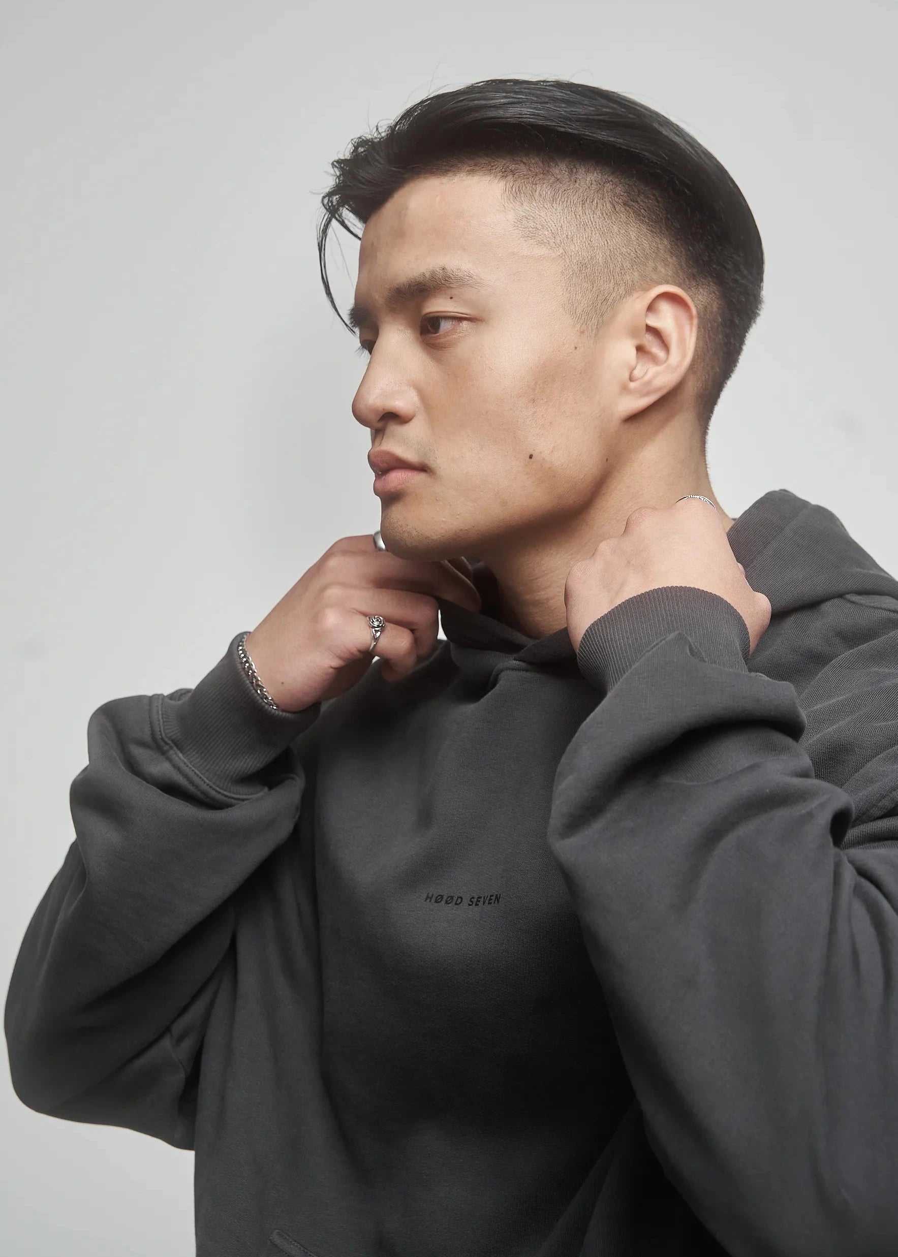 Heavy Oversized Hoodie Plain Vintage Black