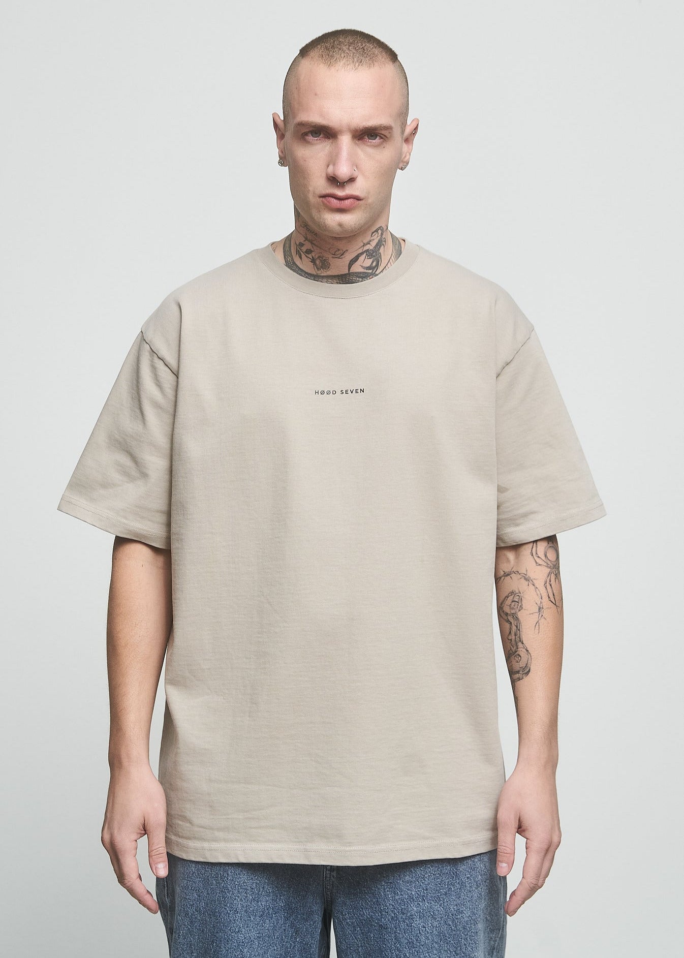 Heavy Oversized T-Shirt Plain Ash Grey