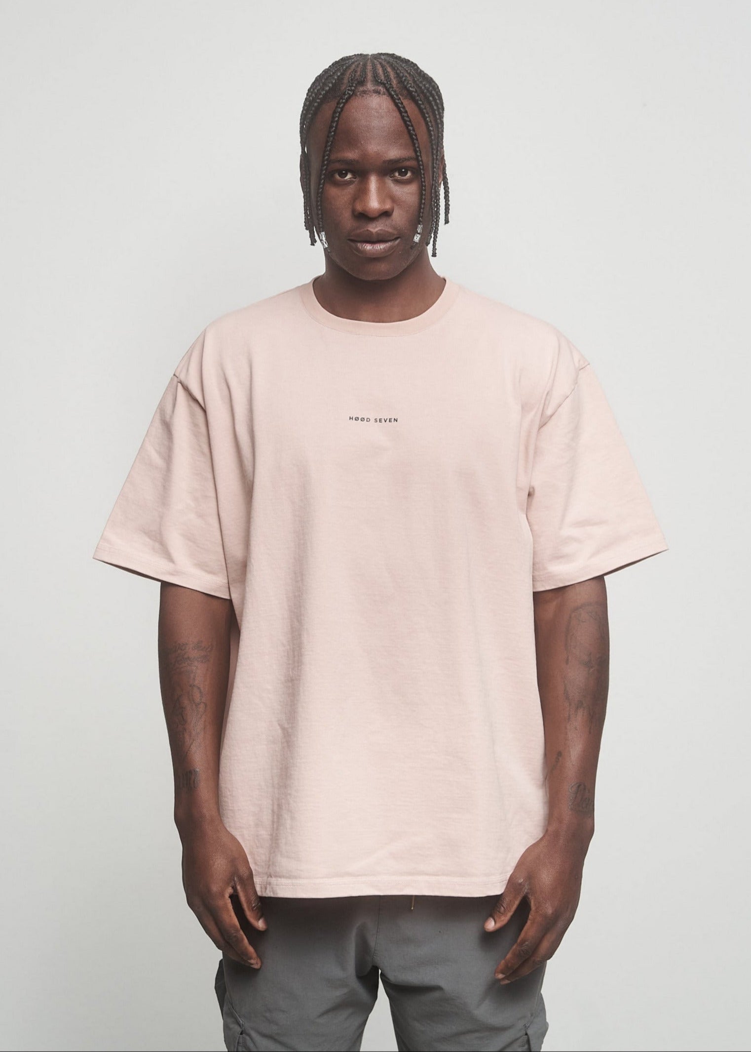 Heavy Oversized T-Shirt Plain Cameo Rose
