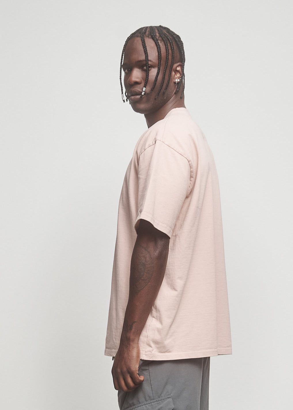 Heavy Oversized T-Shirt Plain Cameo Rose